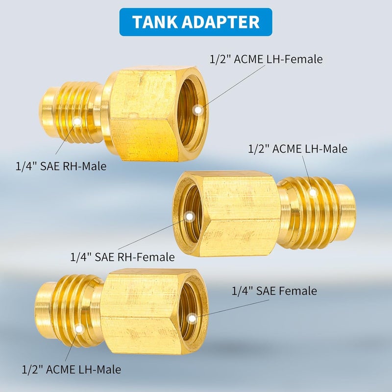 Tigbear R1234YF Quick Couplers, R1234YF Adapter Kit, High/Low Pressure Side R1234yf Manual Connector Kit for AC Charging - Image 4